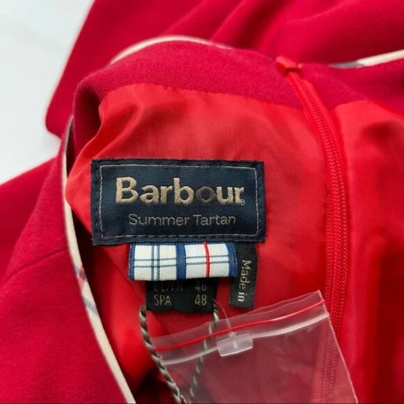 Barbour Leathen Dress Red Summer Tartan Print, New w/ Tags, Size 14 (US) - Picture 10 of 14